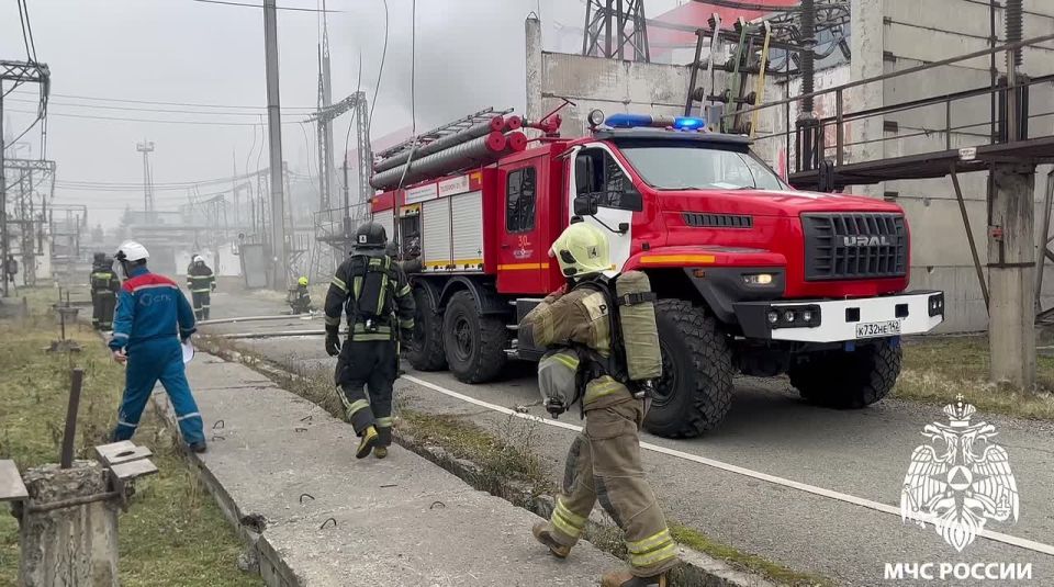 Сотрудники МЧС России ликвидировали пожар на Кемеровской ГРЭС