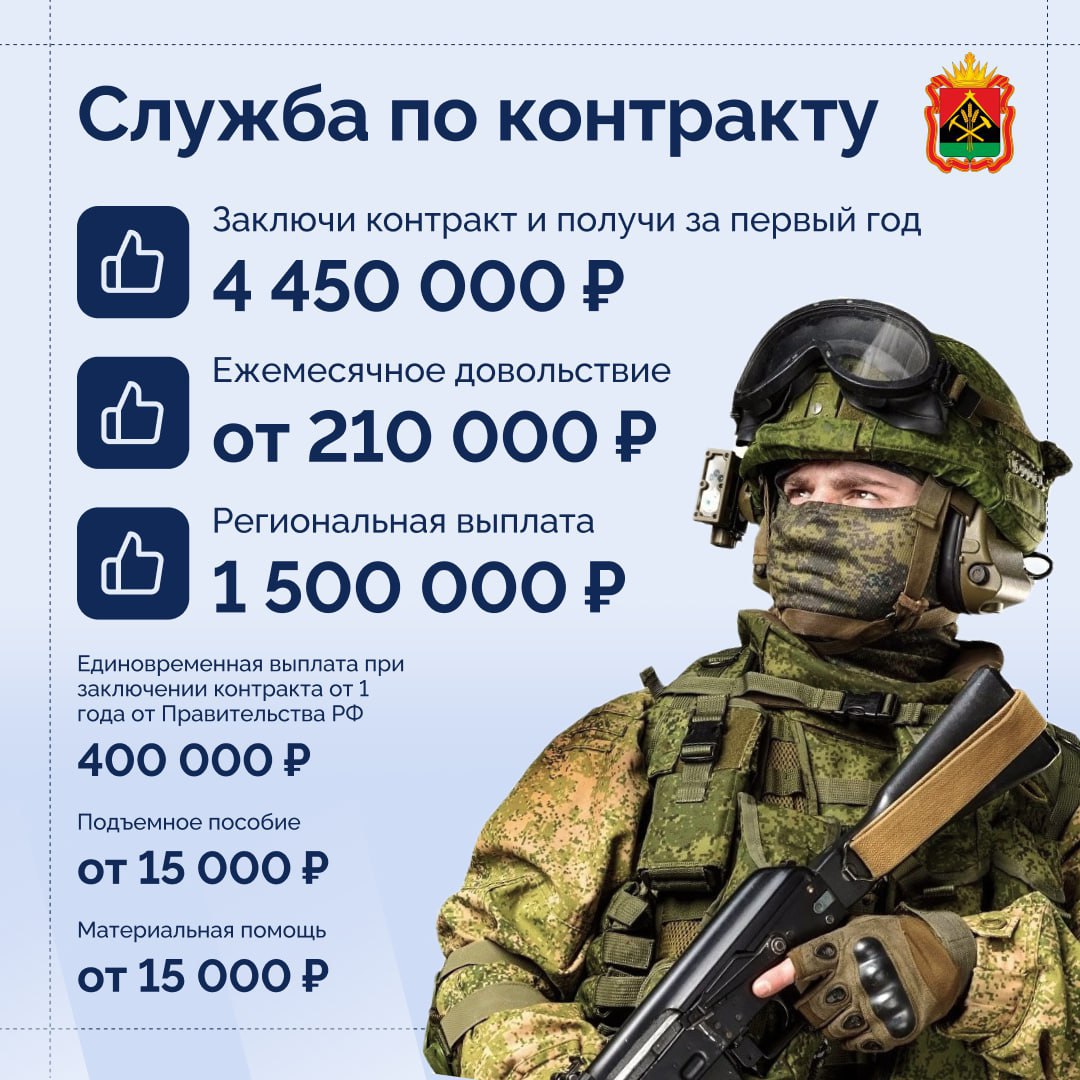 Для поступления на службу можно обратиться в пункт отбора по месту проживания или оставить заявку на сайте службапоконтракту.рф