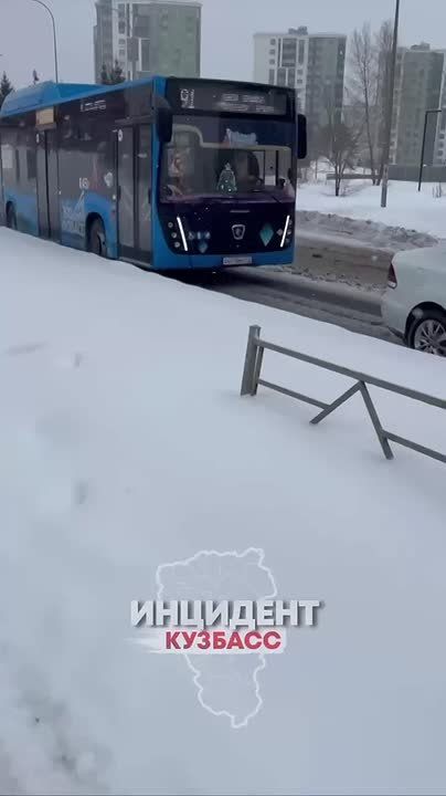 Водитель-волшебник. В Кемерове пассажиров за рулем автобуса развозил Дед Мороз