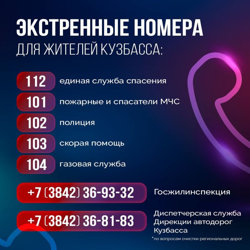 Контакты экстренных служб, работающих в период новогодних праздников