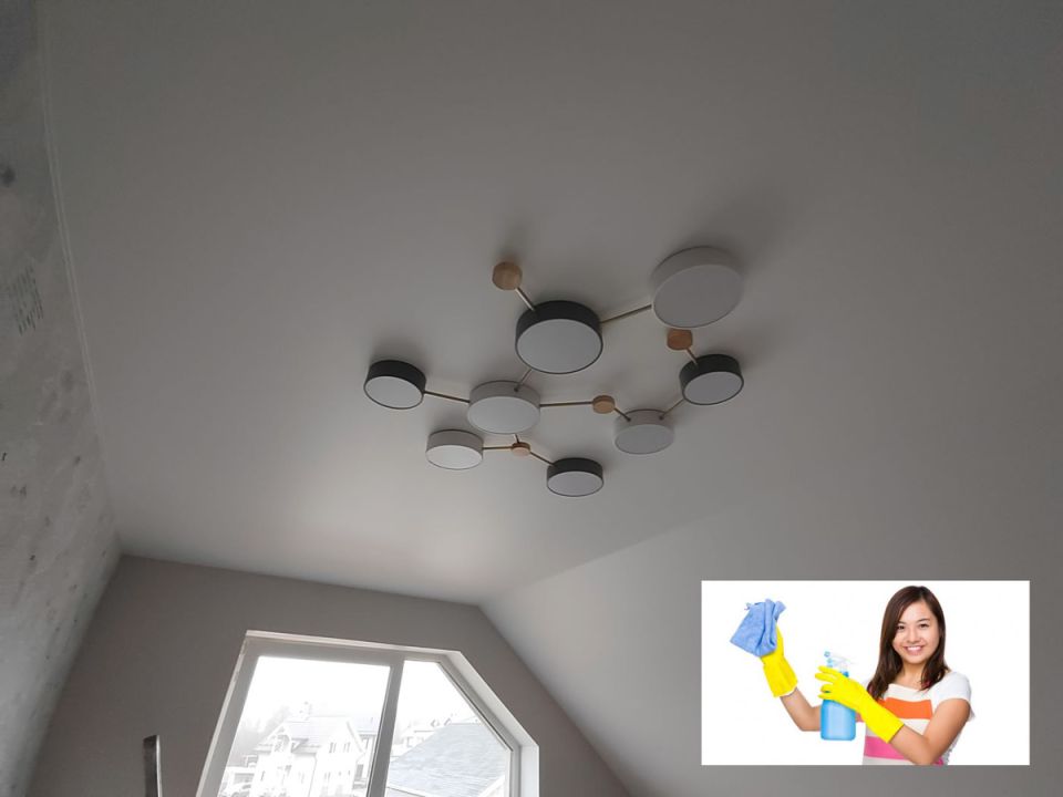 Как легко и безопасно помыть натяжной потолок