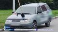 Лопата и топор, "впечатанные" в капот: такую машину сегодня заметили кемеровчане на проспекте Химиков
