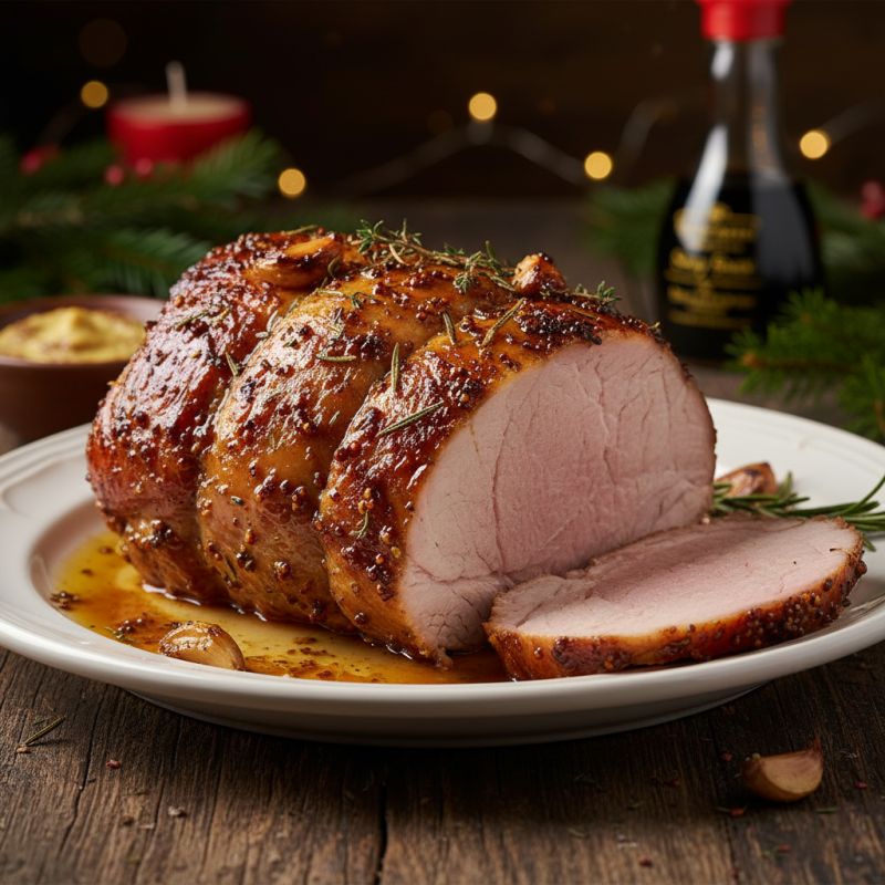 Сочная свиная шейка в медово-горчичной глазури